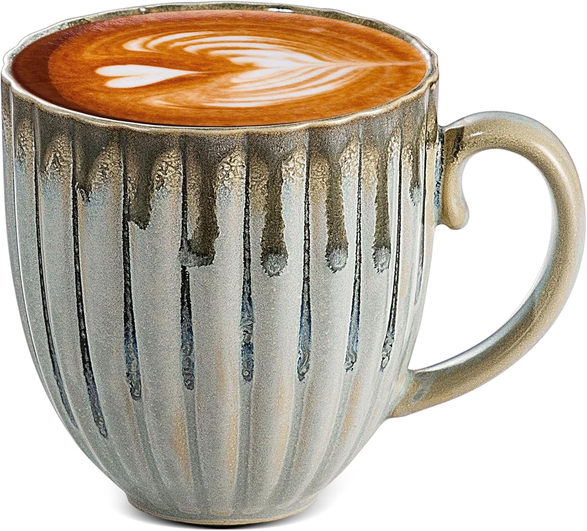 LUXU Ceramic Coffee Mugs set,10 oz Coffee Tea Cups,Porcelain Cappuccino Cups,Cute Coffee Bar Accessories,Handmade Latte Mugs Ideal for Mocha,Cocoa,Cereal,Cafe,Restaurant