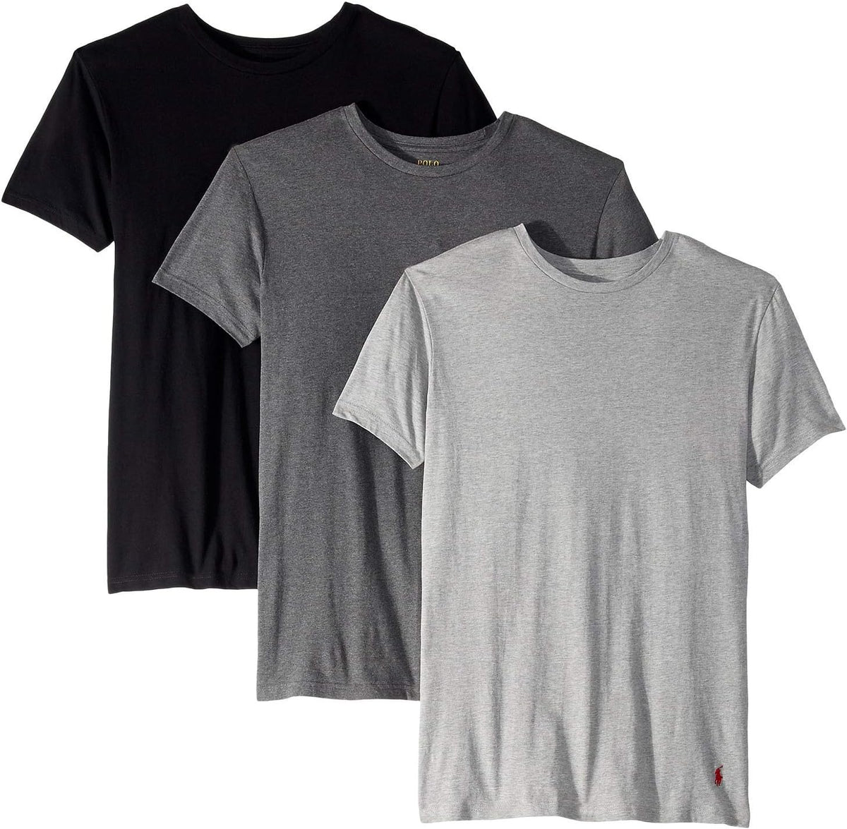 POLO Men's Ralph Lauren Slim Fit Wicking Crew Undershirts 3-Pack