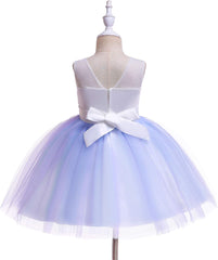 Weileenice Flower Girl Tulle Dress with Headband 3D Embroidery Rainbow Kids Pageant Birthday Wedding Party Dresses