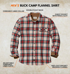 Legendary Whitetails Men's Flannel Shirt Long Sleeve Button Down 100% Cotton