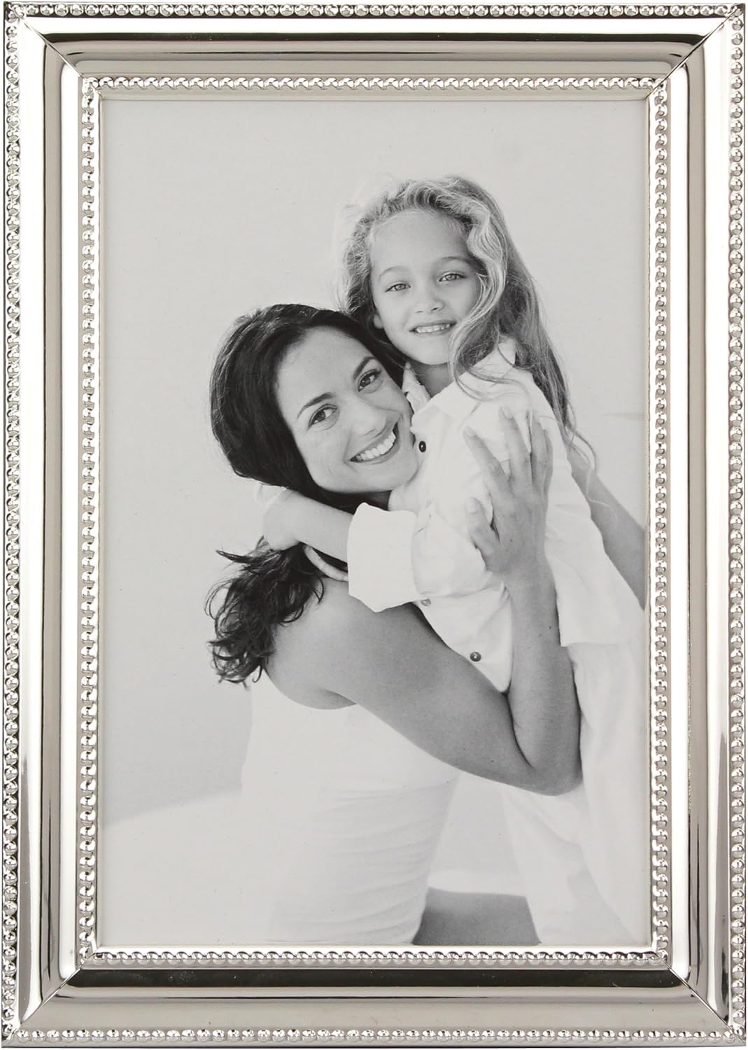 Stonebriar Decorative Silver Metal Photo Frame with Textured Border and Easel Back Stand, Elegant Wedding Picture Frame, Gift Idea for Engagements, Birthdays, and Anniversaries, 4x6