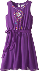 Girls' Sleeveless Dress with Embroidery