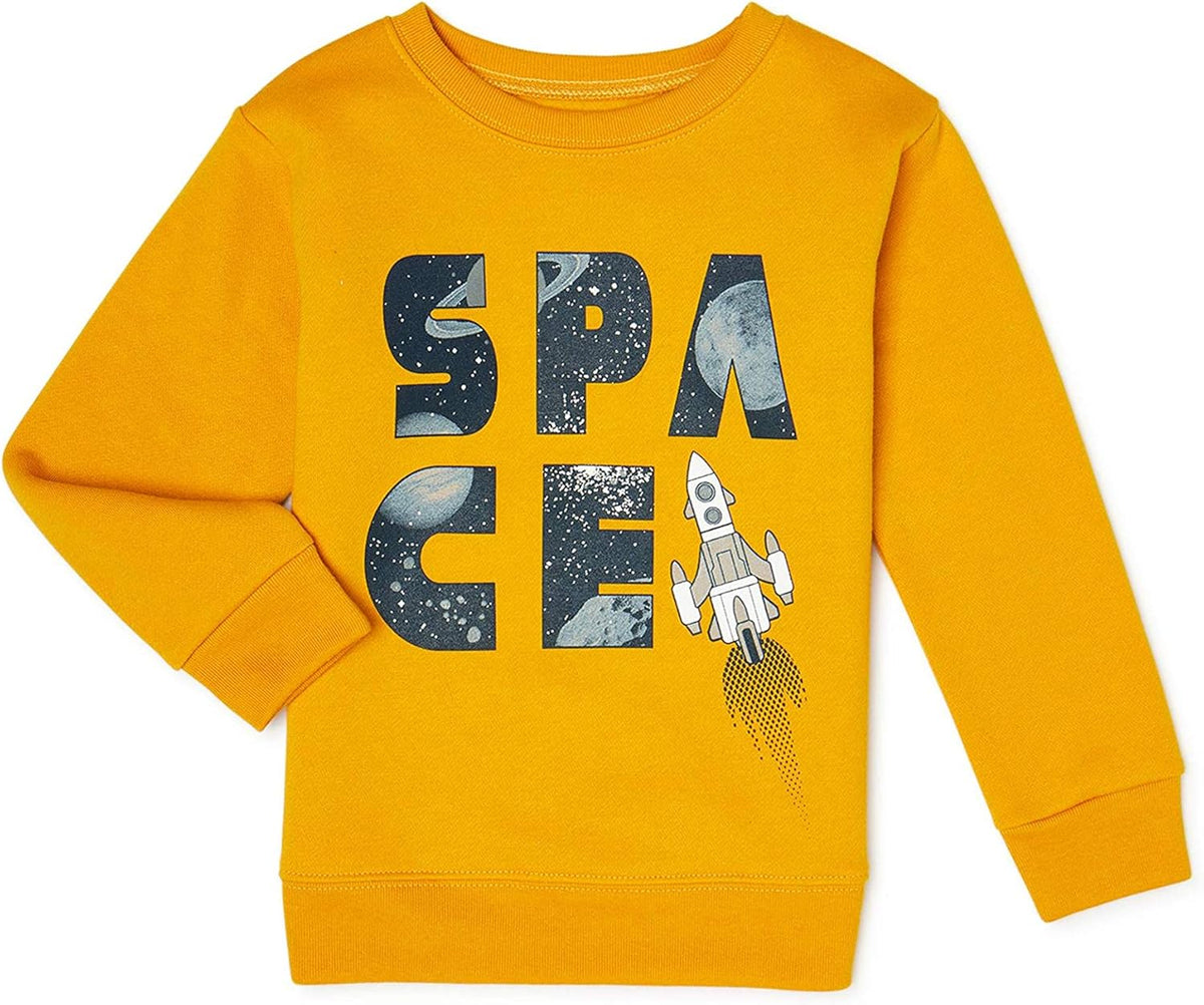Gold Toddler Boy Space Fleece Top
