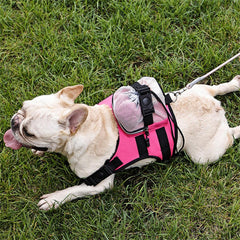 Dog Harness Backpack Vest Adjustable Training Vest Pet Strong Training Walking Swimming Hiking Backpack
