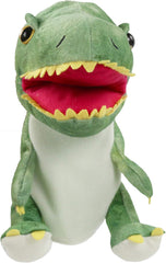 Bstaofy Plush Dinosaur Hand Puppet T-rex Stuffed Toy Open Movable Mouth for Creative Role Play Gift for Kids Toddlers on Birthday Christmas, 10.5'' (Green)
