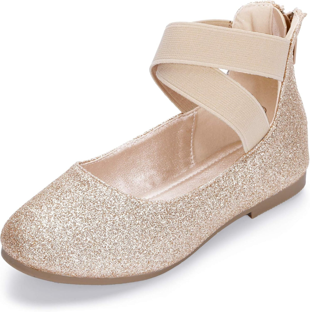 Hehainom Girls Dress Shoes Toddler Little Kids Gracy Ballet Mary Jane Ballerina Flats with Elastic Ankle Strap