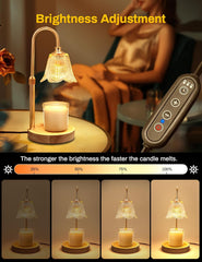 DORESshop Candle Warmer Lamp with Timer, Cage-Style Candle Lamp Warmer Featuring Adjustable Height & Heat Control, Perfect for Large Jar Candles, Includes 2 * 50W Bulbs