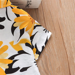 Baby Summer Tops Short Vacation Summer Button Shirt Hawaiian Tops Boys Sleeve T-Shirt Floral Down Summer Shirts (Orange, 18-24 Months)