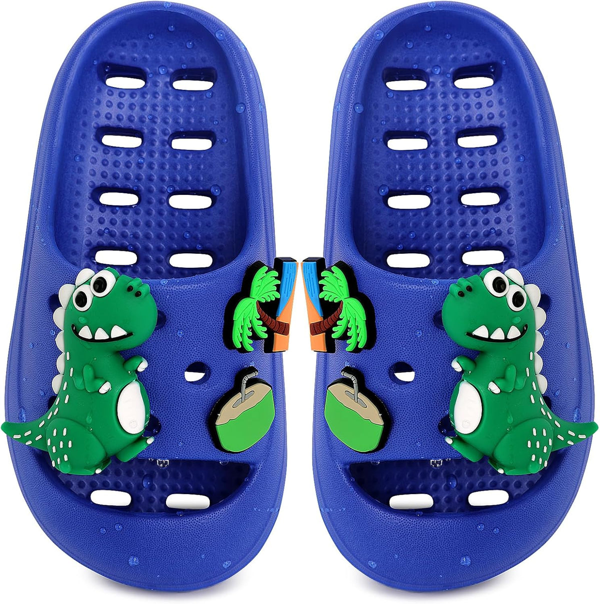 techcity Boys Girls Slide Sandals Soft Cushioned Thick Sole Non-slip Summer Slippers Quick Drying Bathroom Shower Pool Beach Sandals for Toddler Little Kids