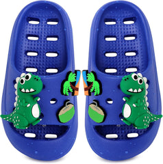 techcity Boys Girls Slide Sandals Soft Cushioned Thick Sole Non-slip Summer Slippers Quick Drying Bathroom Shower Pool Beach Sandals for Toddler Little Kids