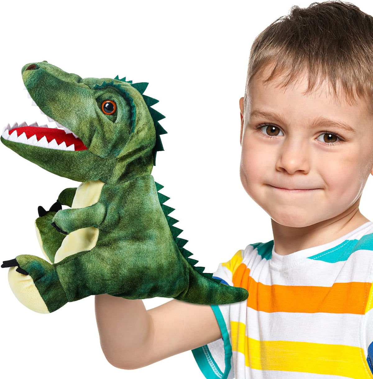 Dinosaurs Plush Toys, Dinosaur Hand Puppets Kids Toys,Stuffed Animals Plush Toys Interactive Games for Boys Girls Age 4 5 6 7 8