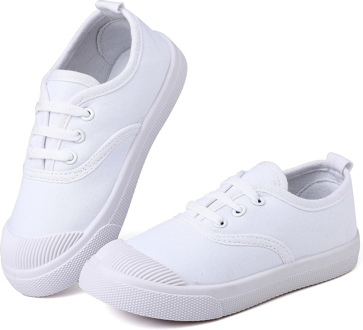 Boy's Girl's Toddlers Canvas Sneakers Slip-On Lightweight Kids White Sneakers Casual Skin-Friendly Walking Running Shoes(Toddle/Little Kids/Big Kids)