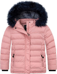 ZSHOW Girls' Puffer Jacket Soft Fleece Lined Warm Hooded Winter Coat