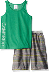 Calvin Klein Boys' Two Piece Sleepwear Sleeveless Top and Bottom Pajama Set