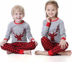 Benaive Matching Family Christmas Pajamas Set Boys Girls Holiday Pjs for Women Men Sleepwear