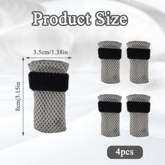 4 PCS Cat Mittens to Prevent Scratching, Adjustable Cat Booties to Prevent Scratching, Breathable Mesh Shoes, Prevent Scratches, Suitable for Bathing, Feeding and Nail Trimming (Grey)