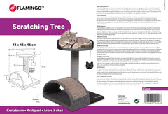 Cat Scratching Tree Gene Grey 35 x 35 x 45 cm