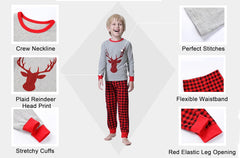Benaive Matching Family Christmas Pajamas Set Boys Girls Holiday Pjs for Women Men Sleepwear