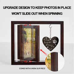 WOODEXPE Dog Memorial Gifts Rotating Pet Memorial Picture Frame Wooden for 4x6 Photo Remembrance Keepsake Sympathy Gift for Loss of Dog or Cat
