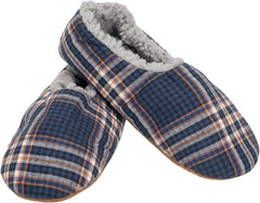 Elanze Designs Mens Plaid Plush Lined Cozy Non Slip Indoor Soft Slippers