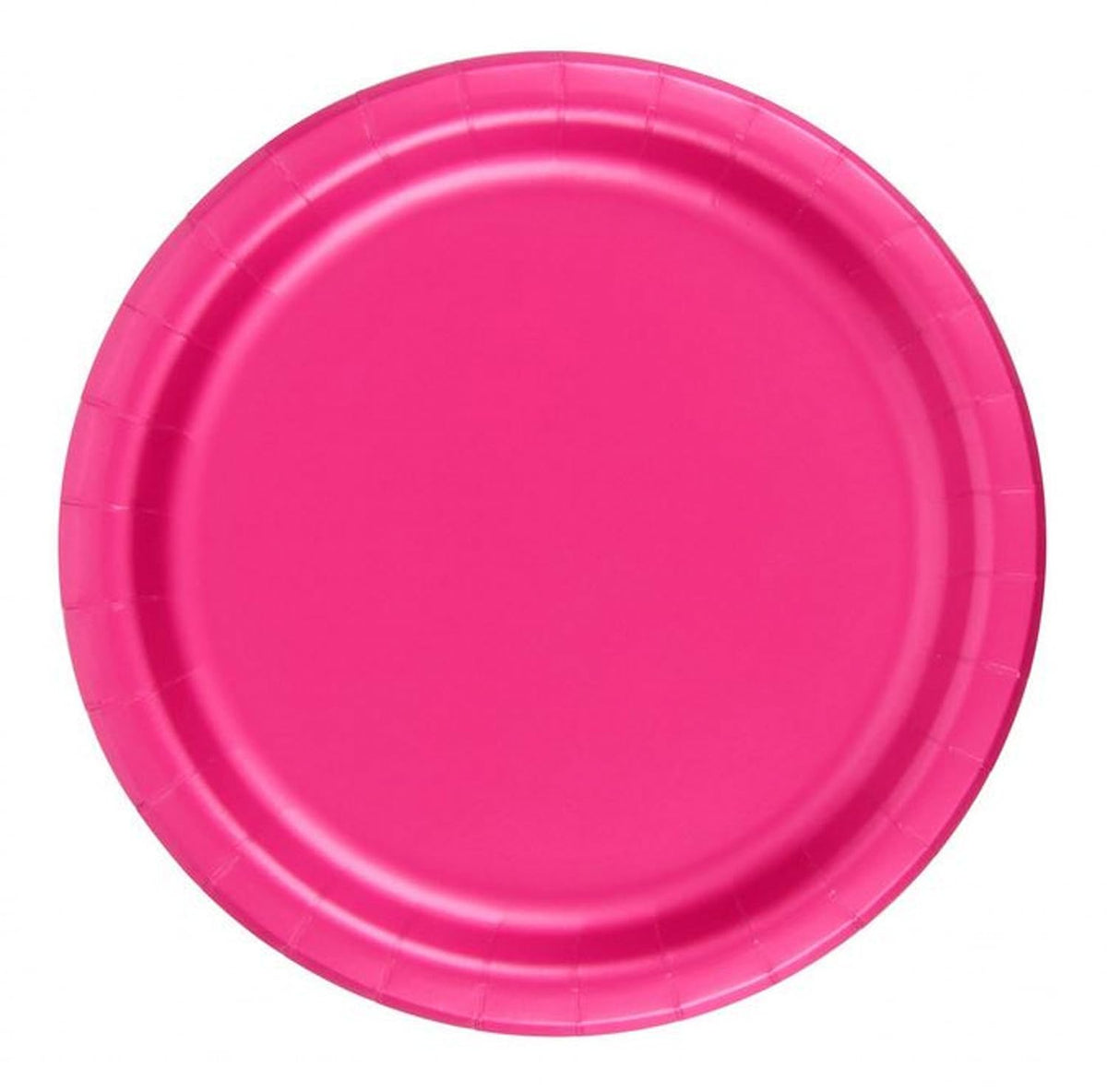 24 Plates 7" Paper Dessert Plates Wax Coated - Hot Pink