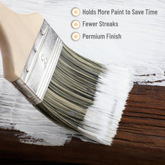 Bates- Double Thick Chip Paint Brush, 3 Inch, 2 Pack, Wooden Handle, Flat Paint Brushes for Walls and Trim, Synthetic Bristles