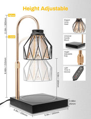 DORESshop Candle Warmer Lamp with Timer (2/4/8H), Dimmable & Height Adjustable Candle Warmer Lamp Home Decor Small Lamp Candle Warmer for Jar Candles with 2 Wax Warmer Bulbs, Birthday Gifts for Women