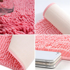 Reyox Soft Durable Thick Chenille Bath Mat, Water Absorbent Fast Dry Bathroom Rugs, Non Slip Bath Rugs for Kitchen Bathroom Bedroom Indoor and Outdoor Orange 1.0 x 1.6 Feet