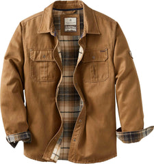Legendary Whitetails Men's Flannel Lined Shirt Jacket Waxed Cotton Water Resistant