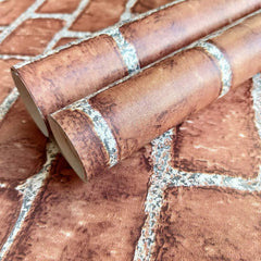 JLHOUSE Vintage Peel and Stick Wallpaper Brick Self Adhesive Remvoable Textured Wallpaper for Bedroom Living Room Walls 17.7inch x 118inch/Roll