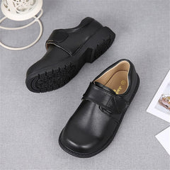 sfdgfhyf Little Kid First Walking Shoes Fashion Summer and Autumn Boys Leather Shoes Boots Thick (White, 11.5-12 Years Big Kids)