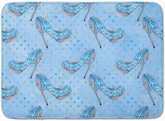 Caroline's Treasures BB7554RUG Watercolor Cinderella Shoe in Blue Machine Washable Memory Foam Mat, Bathroom Rug, Non-Slip Bath Mat, Durable Thick Washable Rugs for Kitchen, Bathroom Quick Dry, Decora