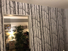 Birch Tree Peel & Stick Shiplap Black/White Removable Wallpaper - Self Adhesive, Waterproof & Shelf Liner - Home Decoration - 17.7" x 118"