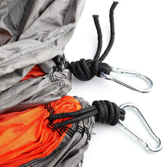Premium Portable Hammock with Tie Rope Widened Hanging Swing Durable Nylon Material for Indoor Outdoor Camping Silver Grey Orange 260x140cm