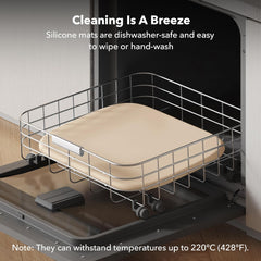 PETLIBRO Dog Food Mat, Silicone Waterproof Cat Food Mat for Bowl & Waterer, Non-Slip Dog Feeder Mats, Raised Edge Spill Protection Floor Ivory