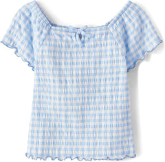 The Children's Place Girls' Smocked Short Sleeve Tops