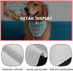 6 Pcs Sublimation Blank Pet Bandana Heat Transfer Washable DIY Triangle Dog Scarf Bibs Kerchief for Puppy Cats, White