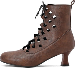 Women Retro Ankle Boots Lace Up Medieval Renaissance Pirate Viking Shoes