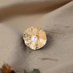 Vintage Flower Pearl Ring for Women Floral Statement Ring Elegant Party Jewelry Gift