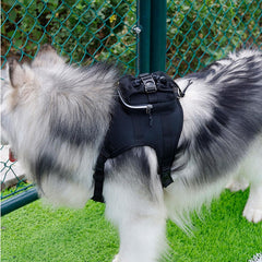 Dog Harness Backpack Vest Adjustable Training Vest Pet Strong Training Walking Swimming Hiking Backpack