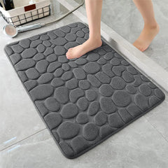 Memory Foam Bath Mat Massage Stone Embossed Bathroom Rugs Super Water Absorbent Machine Washable Bath Rugs Non-Slip Bath Mat Entrance Bedroom Floor Carpet Doormats Living Room