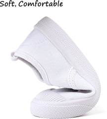 Boy's Girl's Toddlers Canvas Sneakers Slip-On Lightweight Kids White Sneakers Casual Skin-Friendly Walking Running Shoes(Toddle/Little Kids/Big Kids)