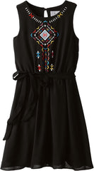 Girls' Sleeveless Dress with Embroidery