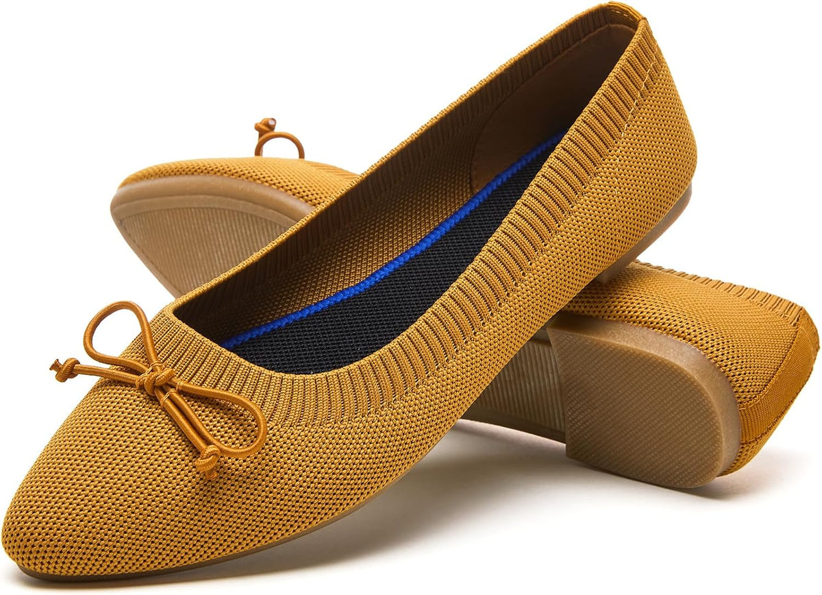 Shupua Women's Flats Black Flats Shoes Pointed Toe Ballet Flats Comfortable Bow Girls Flats Dressy