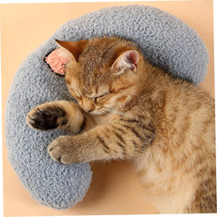 Pet Neck U Shaped Sleeping Mat for Dogs Cats Soft Cat Sleeping Pillow for Neck Support Comfortable Puppy Bed Present for