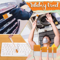 8 PCS Small Paint Brush, 0.5-1 in Width Small Paint Brushes for Trim, Soft Bristle Painting Brush Set Wood Handle for Wall, Cabinets