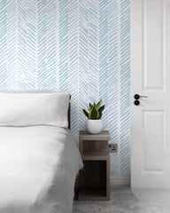 Guvana Line Peel and Stick Wallpaper Blue and White Wallpaper Striped Contact Paper 17.7"x118" Self Adhesive Wallpaper Removable Contact Paper Decorative Wallpaper for Bathroom Livingroom Covering