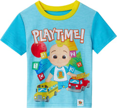 CoComelon Boys Pajamas for Toddler Kids | 4 Piece Sleepwear Sets for Toddler Boys Pajama Bottoms and Sleep Shirts