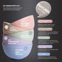 Unbreakable Cereal Bowls - 24 Oz Natural Wheat Straw Bowls For Kitchen, Microwave & Dishwasher Use – Biodegradable bowl, Eco-friendly Tableware Noodle, Rice, Soup Bowls Set of 4