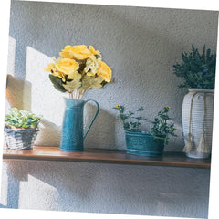 Artificial Flower Decoration with Basket Elegant Faux Flower Ornaments for Room Home Office Indoor and Outdoor Decor No Watering Required Present for Plant Lovers